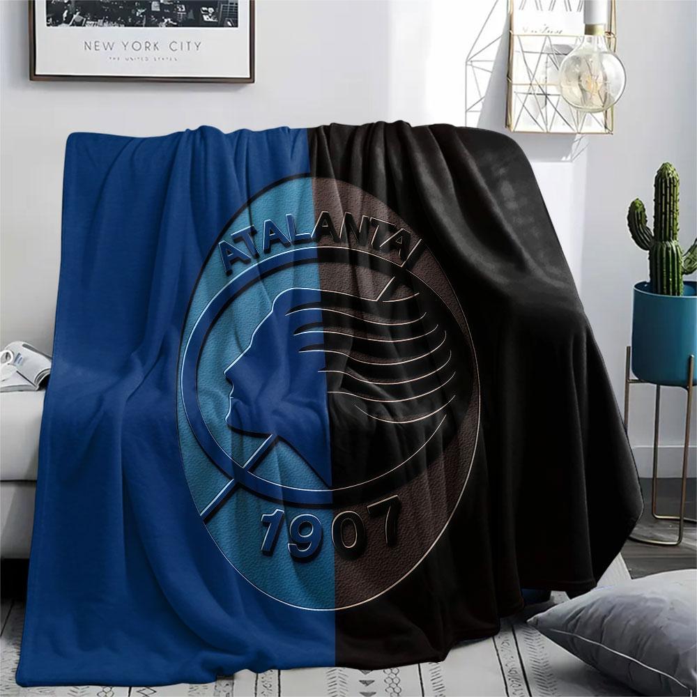 Atalanta BC logo Printed Flannel Blanket, soft throw for bedroom sofa, washable,soccer fan merchandise, great gift.