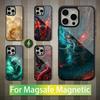 Животное Дракон Свирепый Для iPhone 16,14,13,15,11,12,17,Plus,Mini, Pro,Для Magsafe,Max, Магнитный Чехол для Беспроводной Зарядки