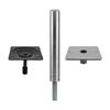 Boat Seat and Pedestal Mount Package 3 Piece Kit with 7" x 7" Marine Boat Pedestal Base & 3/4" Boat Seat Swivel Pedestal Post