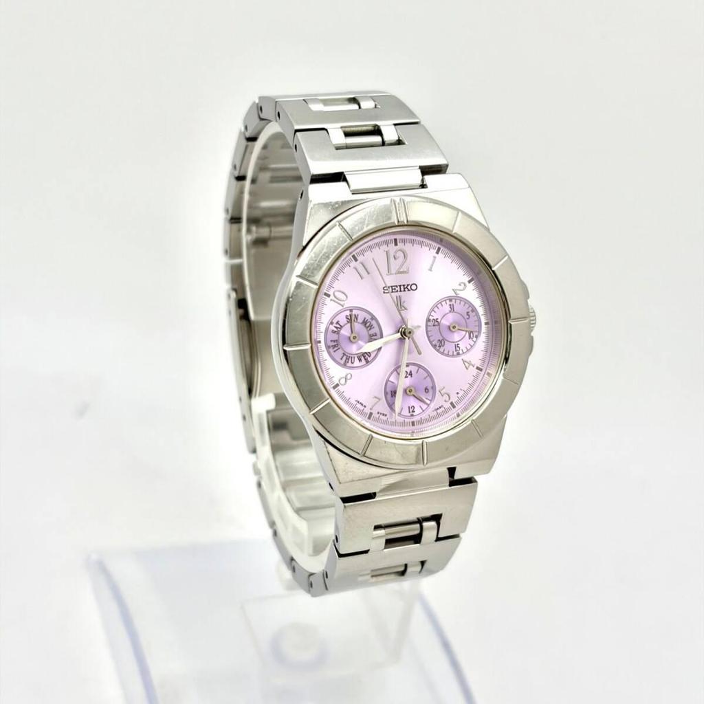 [New battery] SEIKO lk Rukia ladies watch silver purple day date 5Y89-0B30 191937