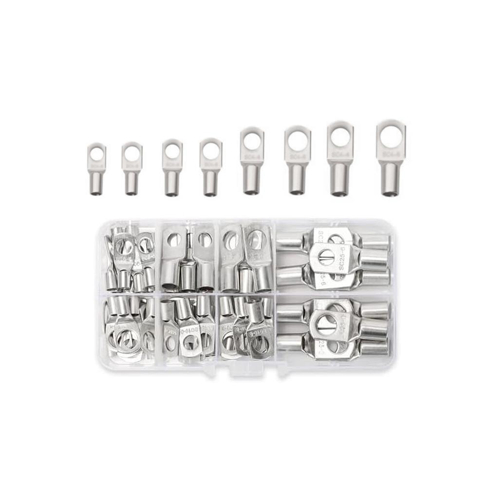 60 шт. в ассортименте, автомобильный медный кольцевой зажим, обжимной разъем для провода, клеммы для аккумулятора, голый кабель