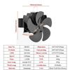 652F 5-Blade Heat Powered Stove Fan for Wood Log Eco Friendly Larger Air on Chimney for Wood Log for Burner Fireplace Qu