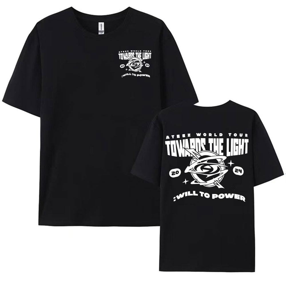 2025 Ateez World Tour Towards The Light Will To Power T Shirt Men Women Korean Fashion High Quality Casual 100 Cotton Tshirts