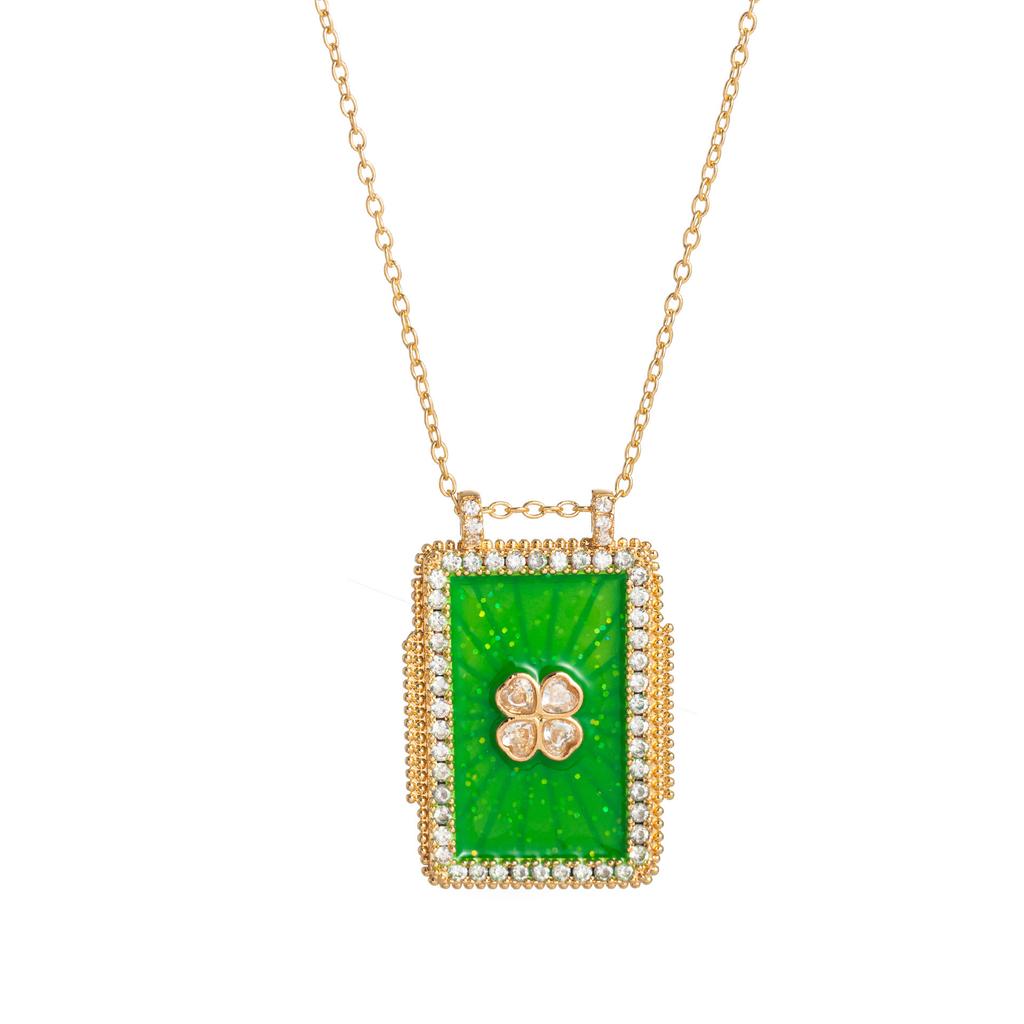 Accessories Square Brand Bohemian Literary Retro Style Tarot Necklace Women'S Rope Long Necklace