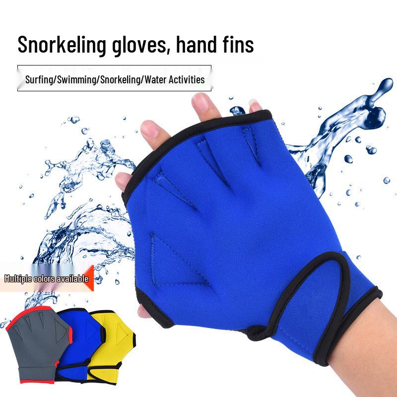 Теплые дайвинг-перчатки «Утиные лапки» с рельефными лопатками для рук - Взрослые ласты для плавания