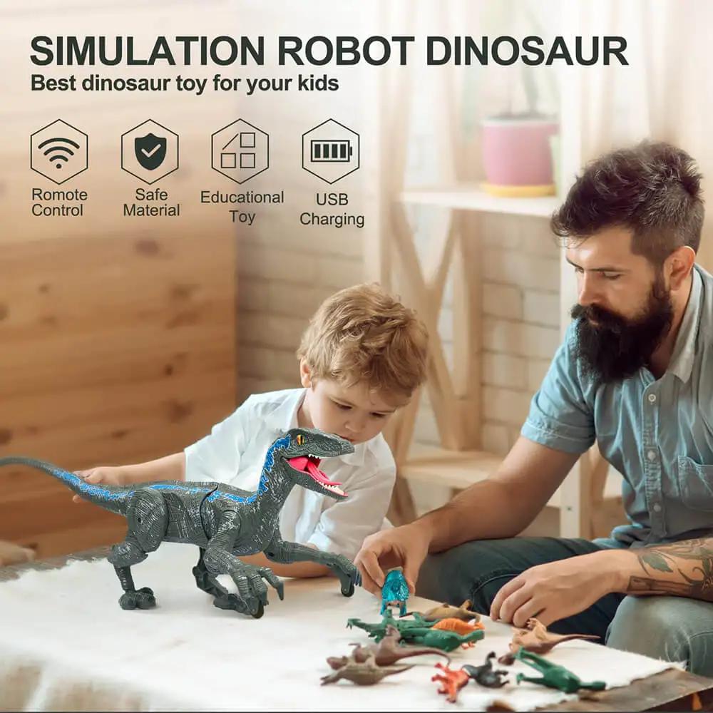 Remote Control Dinosaur Toys for Kids 2.4Ghz RC Dinosaur Robot Toy with Verisimilitude Sound for Kids Boys Girls Children's Gift