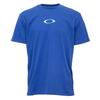 Electric Blue Cotton T-shirt with Sticker Logo Men