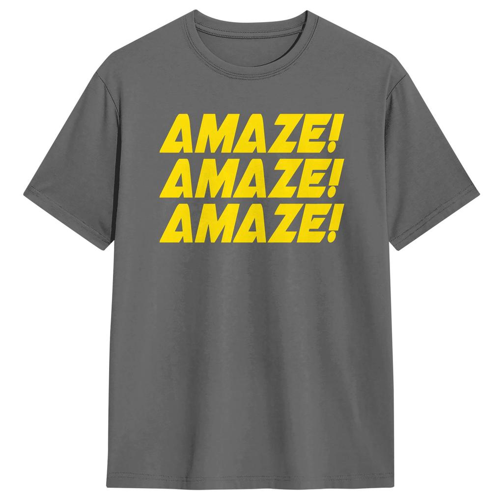 2026 Amaze Bold Typography T Shirt For Unisex Pure Cotton Hipster Crew Neck Short Sleeve Oversized Casual Daily Tops
