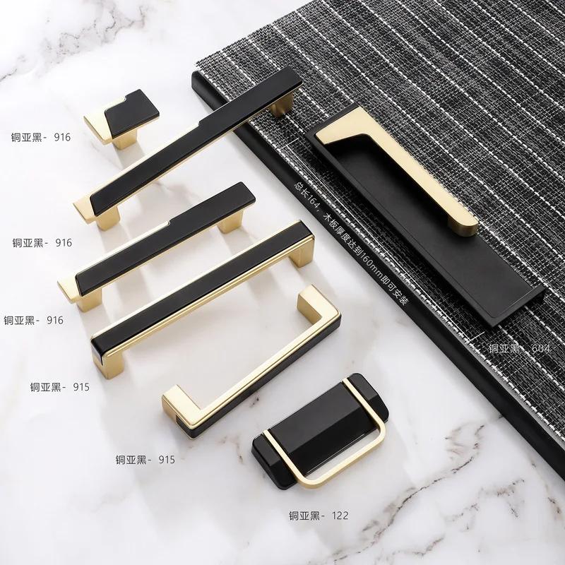 Classic Dual Color Cabinet Cupboard Handle Zinc Alloy Wardrobe Closet Furniture Handle Solid Kitchen Cabinet Drawer Pulls Knobs