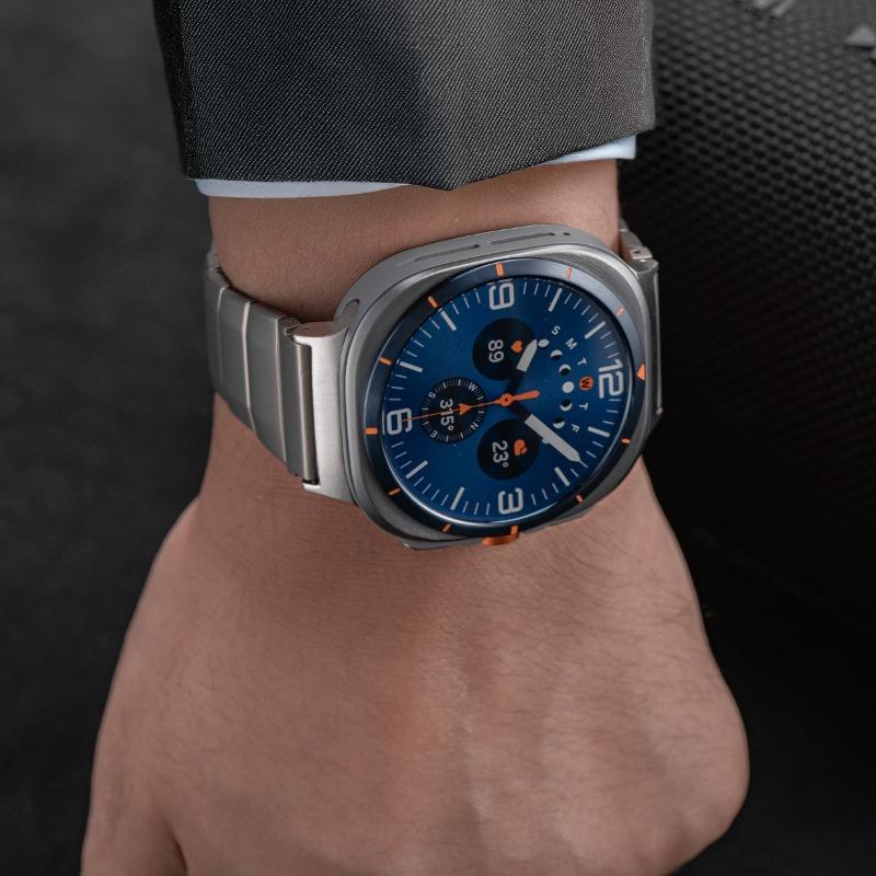 Ремешок из нержавеющей стали для Samsung Galaxy Watch 8/8 Classic, изогнутый дизайн коннектора для Galaxy Ultra 2025/ 47 мм, деловой браслет