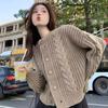 Slouchy Knitted Cardigan Autumn and Winter 202 Sweater On the Outside Women Retro Simple and Versatile Cardigan Sweater Female