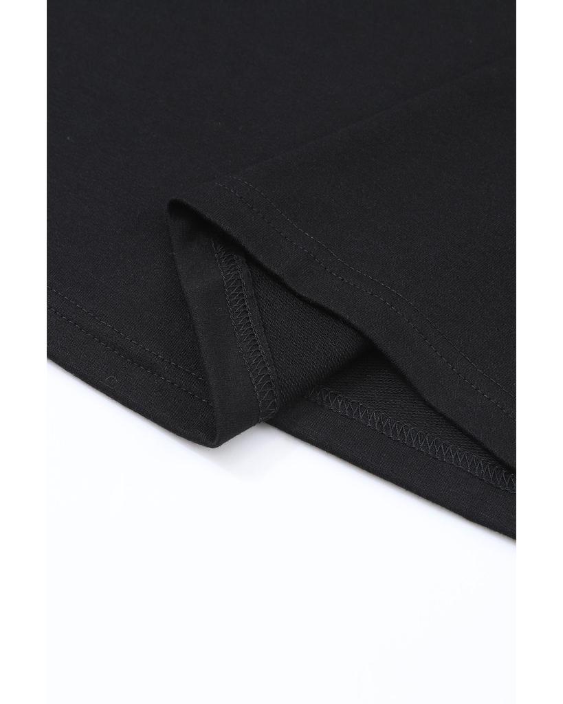 Azura Exchange Черный асимметричный вырез на пуговицах с длинным рукавом