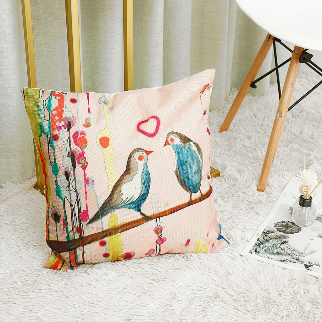 Древняя картина маслом птицы льняная наволочка наволочка подходит для автомобиля, дивана и домашнего использования
