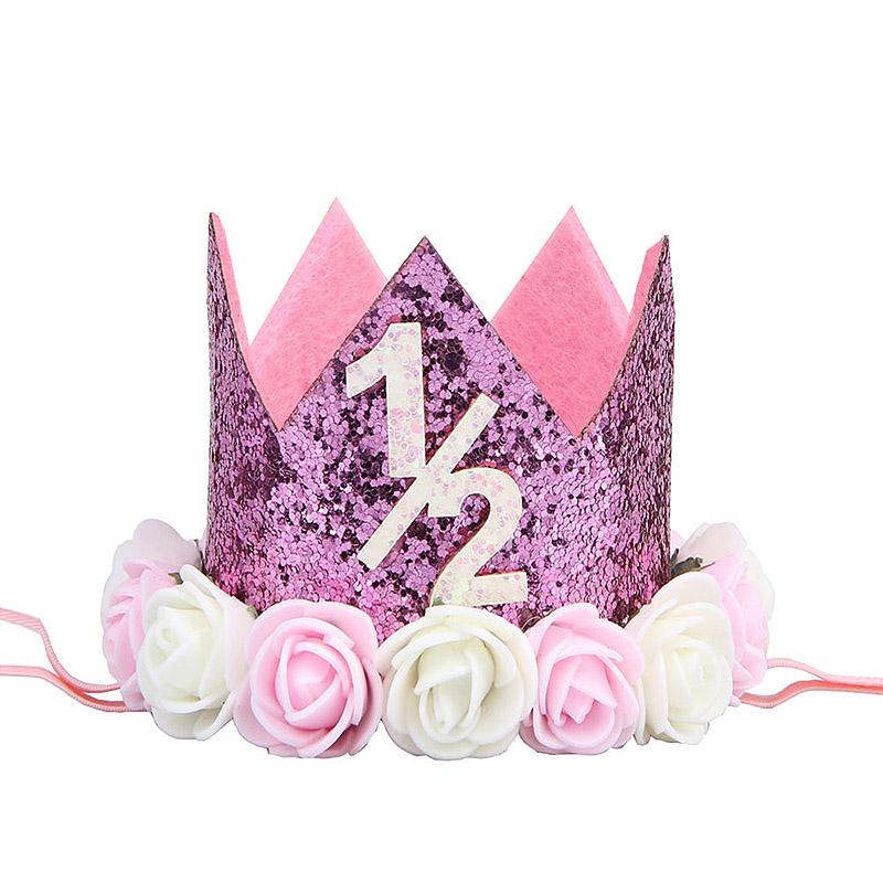 Головной убор на день рождения шляпа корона детский номер фото цветок вечеринка 1 шт день рождения ребенок корона выступление повязка на голову повязка на голову аксессуары