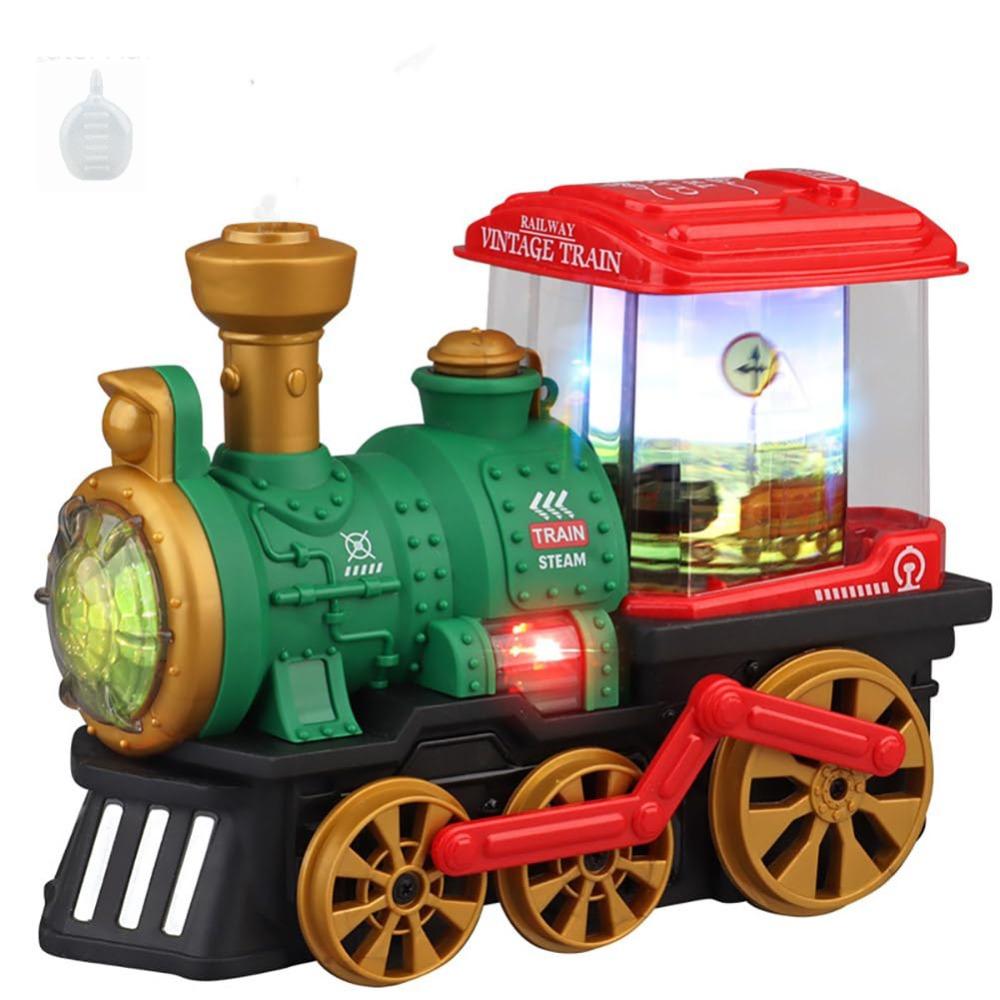 Sounding Spray Train Toy Simulation Steam Educational Toy Creative Electric Steam Train  Gift