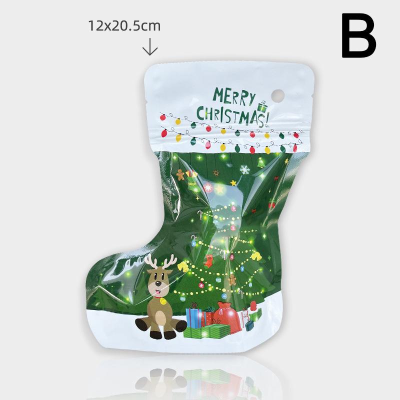 1 шт. Рождественский подарочный пакет, алюминиевый пакет, пакет для конфет, пакет для закусок, упаковочный пакет, рождественский кулон для украшения, пакет с застежкой-молнией