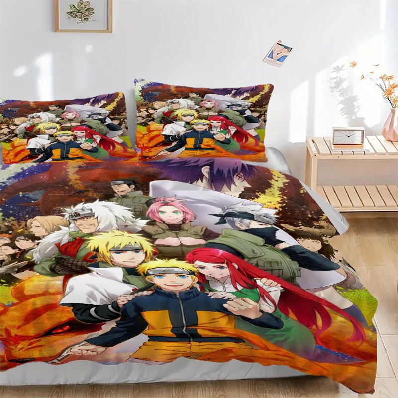 Naruto Movie Print 3Pcs Bedding Setduvet Cover With 2 Bedropillowcase Home Birthday Gift