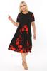 Женское платье большого размера, юбка большого размера, платье миди с узором мака