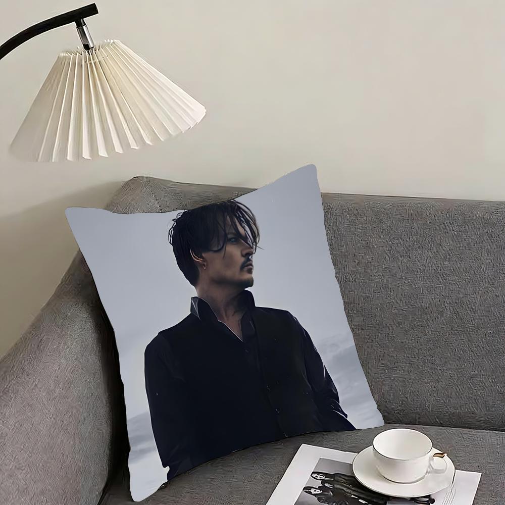 JJohnny DeppP Logo Cushion Cover Pillowcase Ultra Soft Skin Friendly Fabric Cloud Like Comfort Concealed Zipper