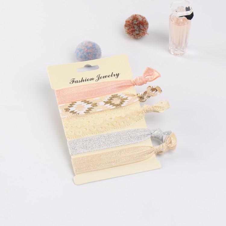 Korean Stylish Sweet Hair Bands Girls Knotted Elastic Soft Fabric Hair Tie Beach Tree Flower Fruit Heart Dotted Hair Ornament Gi