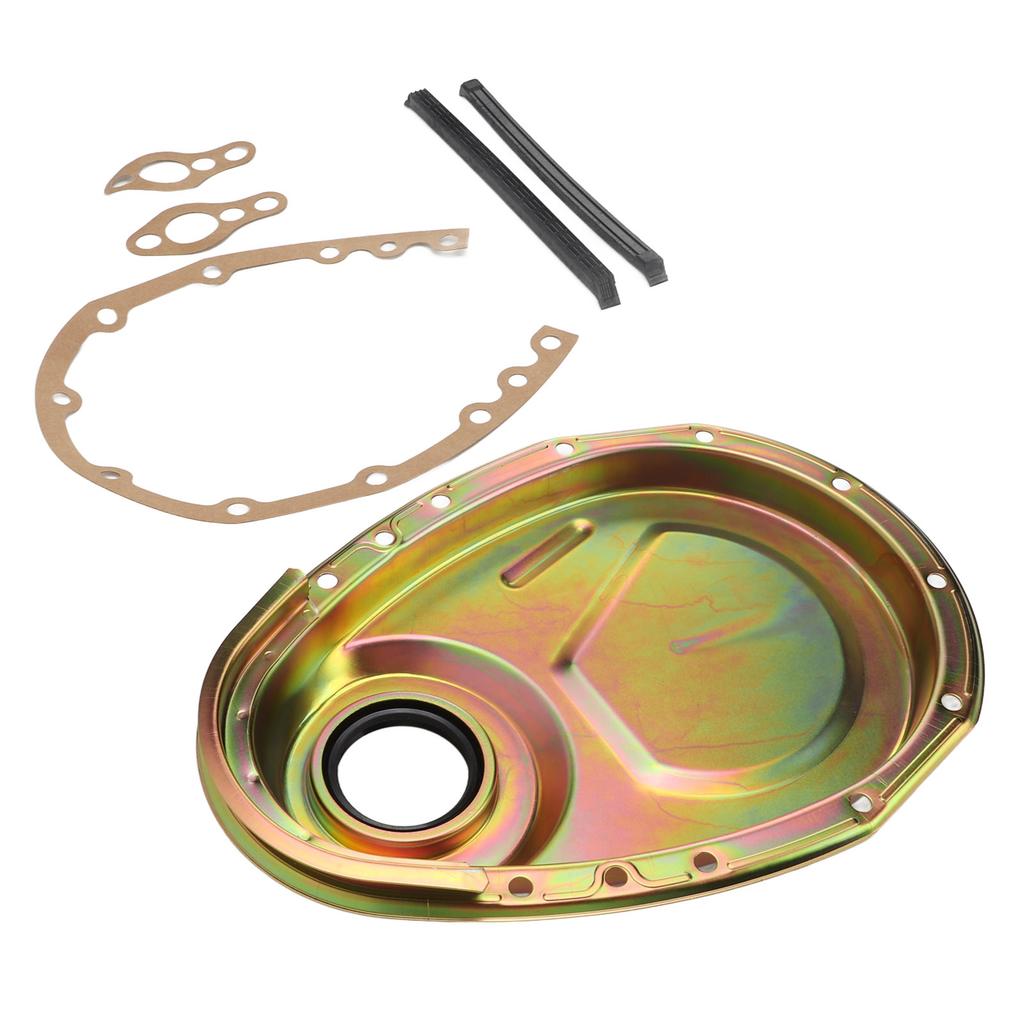 Комплект прокладки крышки цепи ГРМ, сальника и болтов, металлический, для двигателей SBC 283 327 305 350 383 400, цвет цинковое покрытие