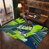 Seattle Seahawks Personalized Crystal Velvet Carpet, Customized Name Text Soft Anti‑Slip Rug for Living Room Bedroom