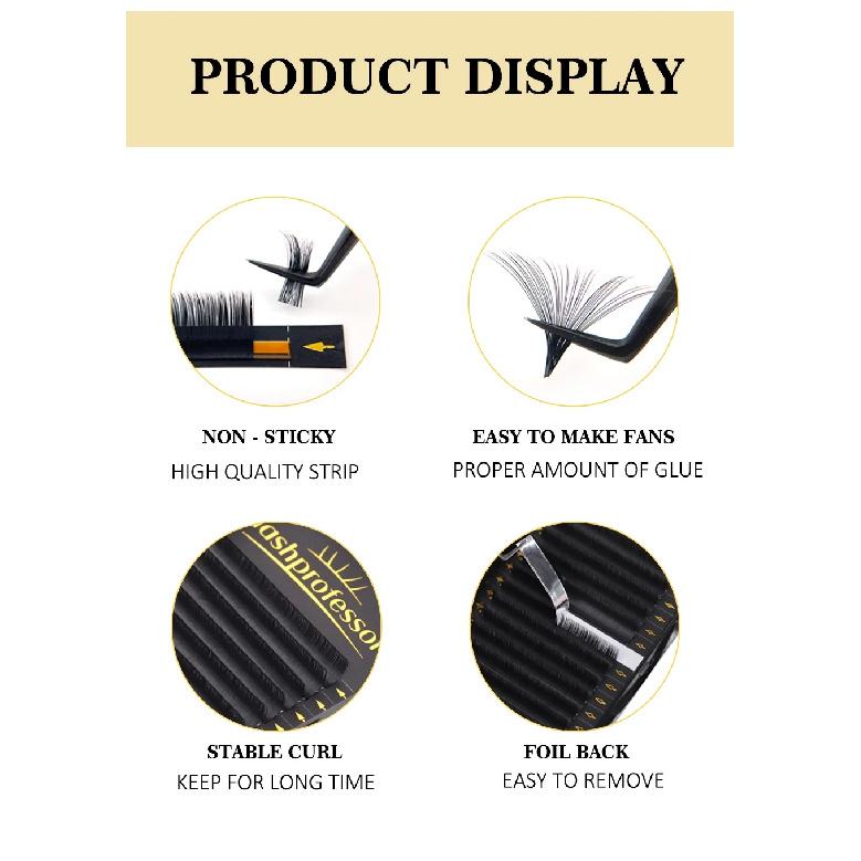 Lashprofessor Individual Eyelash Extension Long Length Classic Lashes Extensions Trays Wholesale Matte Black Soft Mink Faux Lash