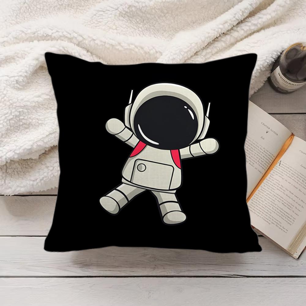 Cute Cartoon Astronaut Cushion Cover Short Plush DoubleSided Printing Home Machine Washable in Warm Winter Pillow Cover