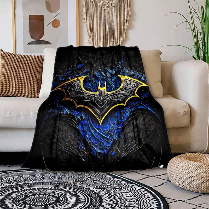 1pc Bat Symbol Artwork Cartoon Blanket,Portable Throw for Travel & Camping, All Season Cozy Blanket,Ideal Gift