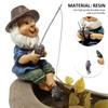 Funny Mini Garden Gnome Statue Fishing Dwarf Elf Figurines Front Porch Outdoor Ornaments Home Decor Modern Art DIY Crafts Garden
