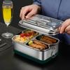 Stainless Steel Lunch Box Double Layer Bentos Box with Compartments Leak Proof Food Container for Adults and Kids