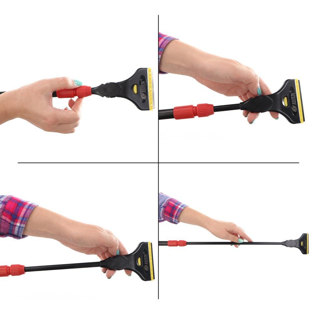 3-in-1 Aquarium Glass Cleaner Scraper 60-90cm Telescopic Sponge