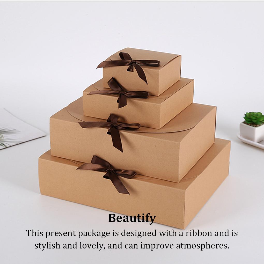 10 штук бумажных подарочных упаковочных коробок с лентой для свадебной церемонии, помолвки, печенья, конфет, упаковочных коробок, переносных подарочных коробок