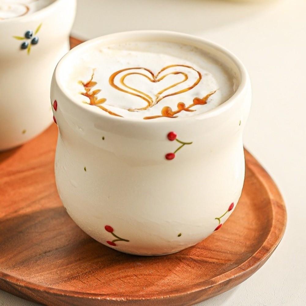 Gourd-shaped Ceramic Mug Embossed Fruit Water Cup Unique Handheld Mug Gift Giving