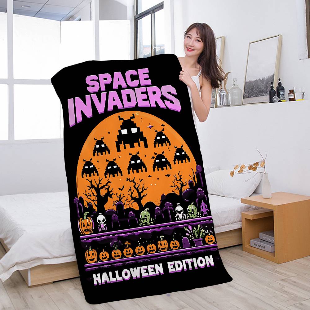 Classic Shooting Game S-Space Invaders Microfiber Beach Towel Absorbent Quick dry Soft Yoga Swimming Resort Mountain