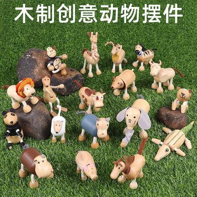 Деревянная кукла-животное Маленькое животное Игрушка из массива дерева Украшение Симуляция Лес Ферма Маленькое животное Обучающая познавательная игрушка