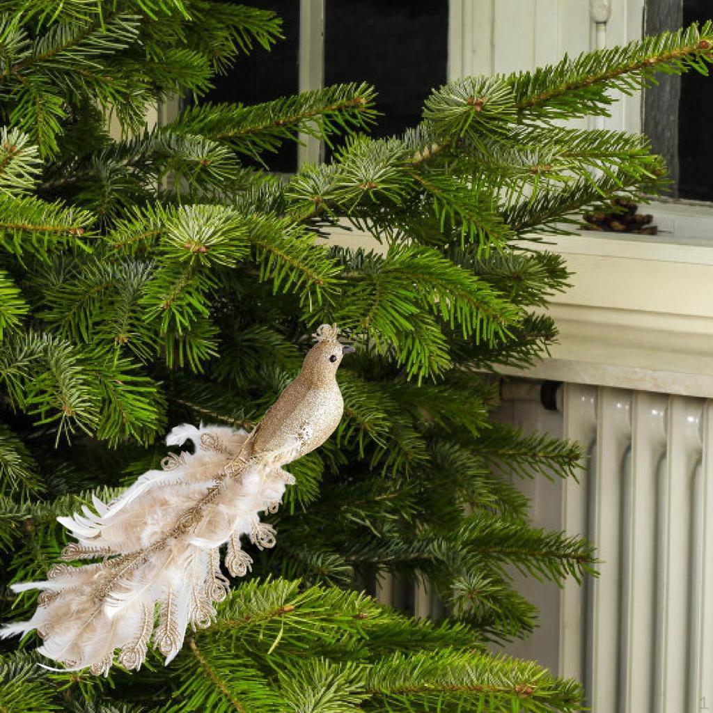 Павлин Рождественское украшение для елки Искусственная птица с перьями Вечеринка с клипсой для Рождества Матери Хэллоуина