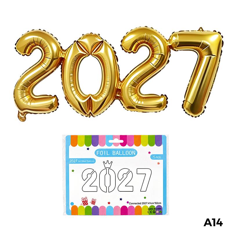 Разноцветные воздушные шары с цифрами 2027, 16 дюймов, шары-фольга с короной, Декор для вечеринки в канун Нового года, Рождества, Выпускного, Дня рождения