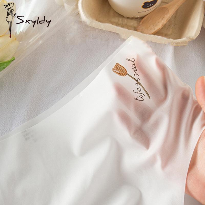 Летнее бесшовное нижнее белье из ледяного шелка, женские летние ультратонкие быстросохнущие брюки, трусы, трусики