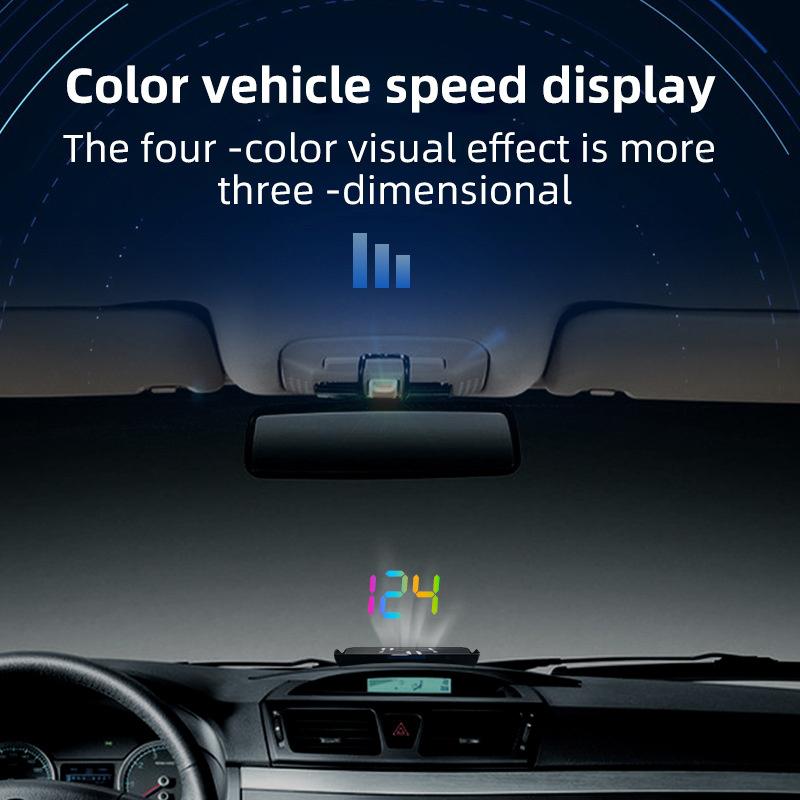 Автомобильный проектор на лобовое стекло Цифровой HUD скорости Цветной спидометр Head Up Display Км/ч Plug And Play GPS Для грузовых автомобилей