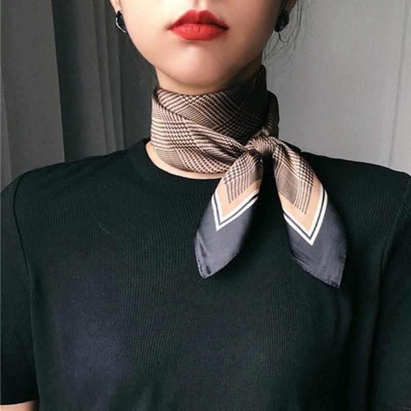 Luxury Silk Shawl Square Scarf for Women Satin Fashion Wraps Neckerchief Female Hair Bands Ribbon Headband Bandana Woman Hijab