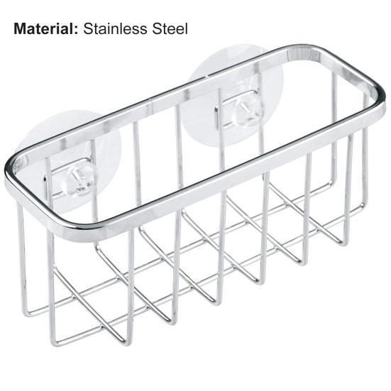 Корзина для хранения губки с быстрым дренажем, антидеформированный держатель для раковины из полированной нержавеющей стали, присоска, кухонные аксессуары