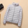 Women's Short Slim Down Jacket - 2023 Autumn/Winter Style, Warm & Lightweight with Stand-Up Collar In White Plush.