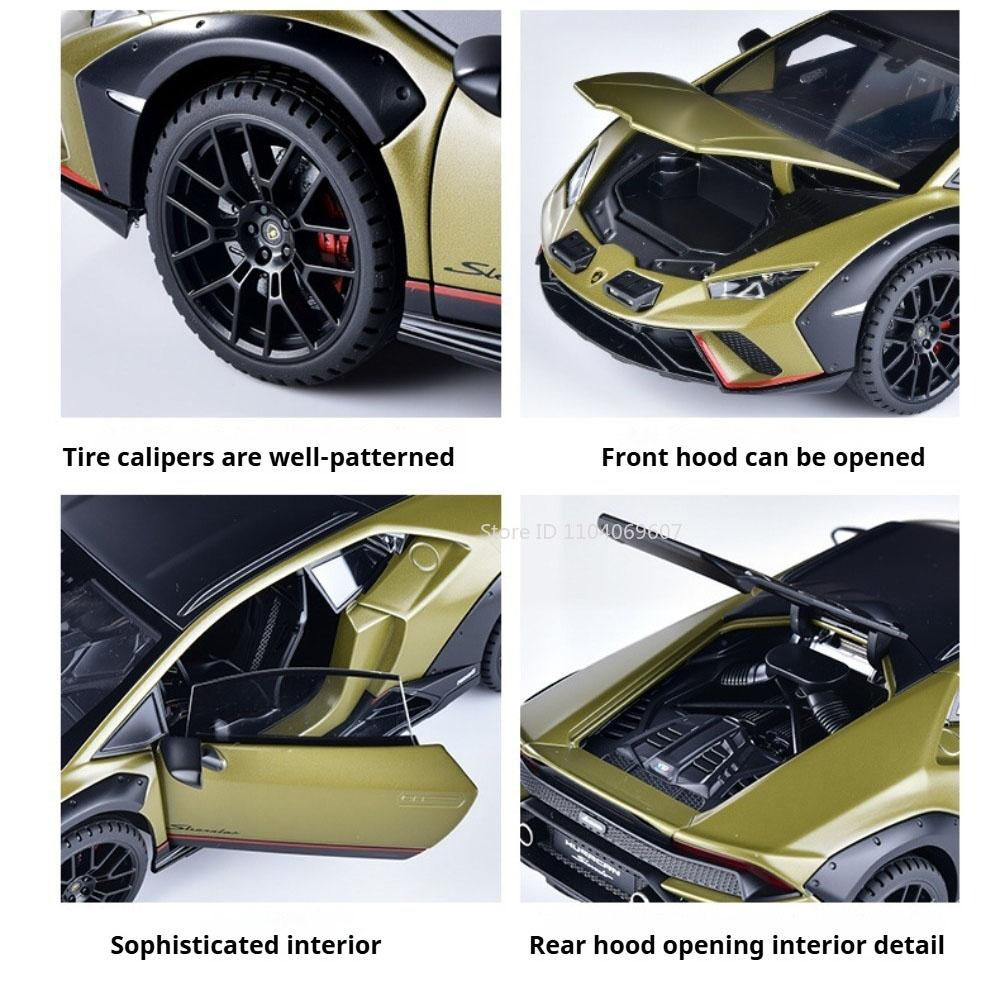 1:Масштаб 24 HURACAN STERRATO URUS Модель автомобиля Игрушка Металл Литье под давлением Звук Свет Амортизация Модели Хобби Подарки для Детей
