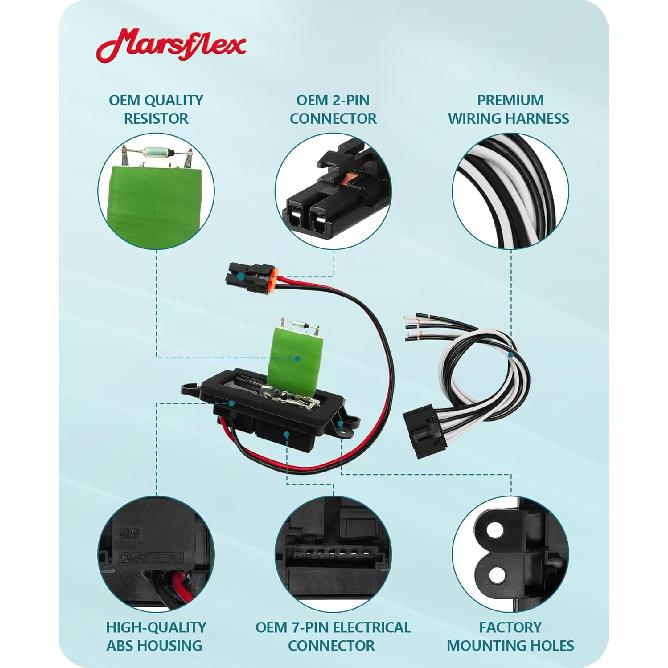 Marsflex Blower Motor Resistor 89019088 2003 2004 2005 2006 For Chevrolet Chevy Avalanche Silverado 1500 2500 Suburban Tahoe, For GMC Sierra Yukon,