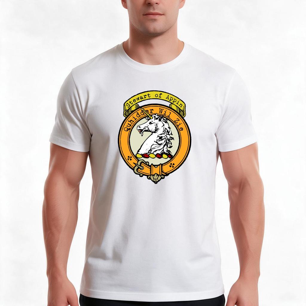 Stewart Of Appin Clan Surname Crest Tshirt Summer Casual Cotton Tee Oversized Streetwear Tops Vintage Graphic Print