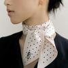 AVVINA PELLE Dot Long Twilly Silk Scarf (4colors)