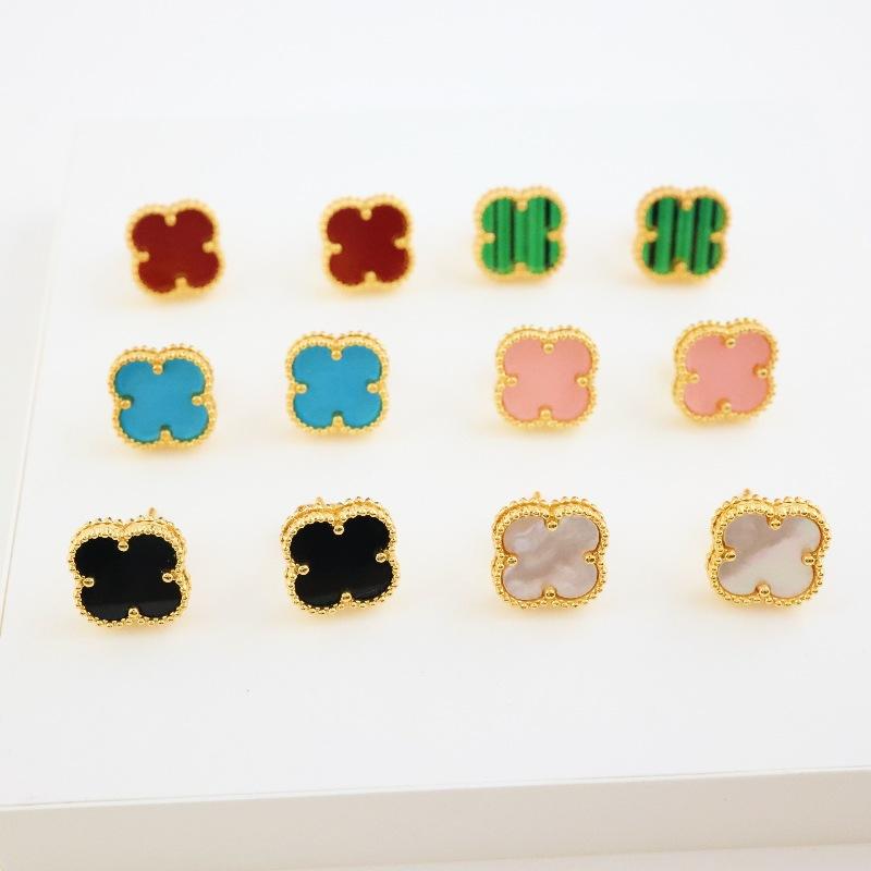 Серьги из титановой стали с четырьмя лепестками клевера, персонализированные женские серьги Ins Netroots, трепещущие на ветру, тот же абзац