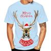 Christmas Elk 3D Print T Shirt For Men X'mas Harajuku Streetwear Fashion O-neck Short Sleeve New Year Gift Oversized TOPS
