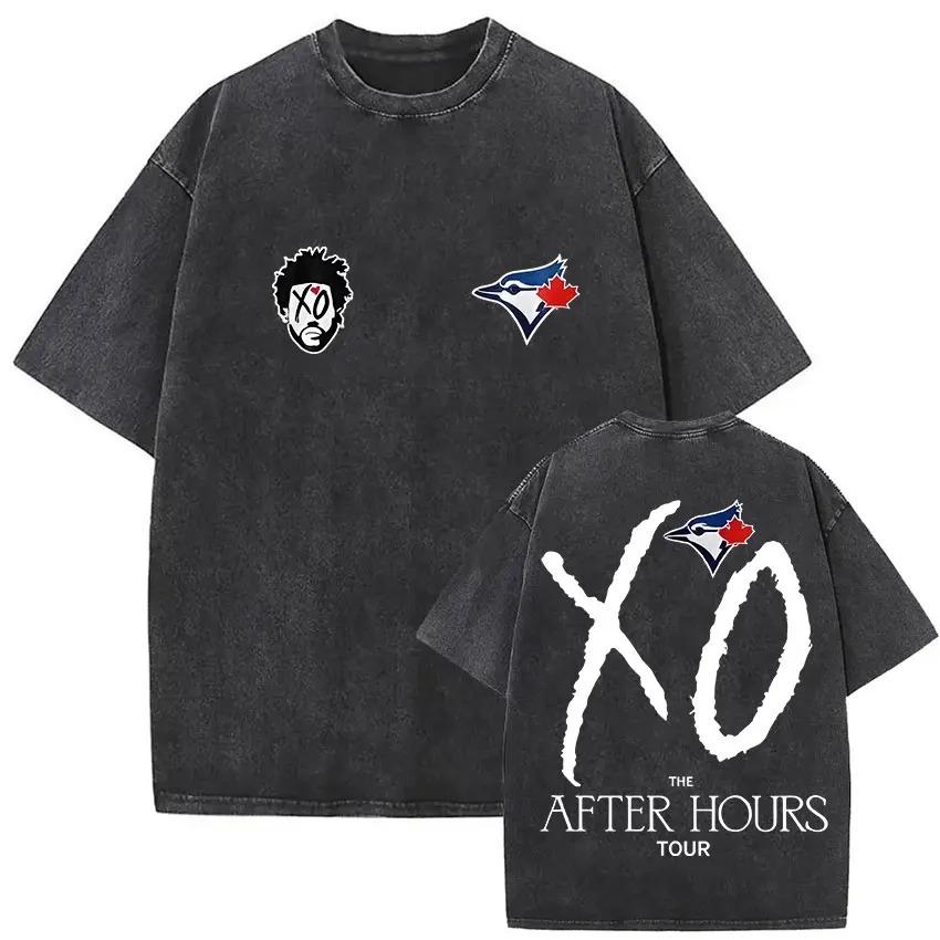 The Weeknd XO Tour Винтажная стираная футболка Унисекс Женская Поп-музыка Футболки с коротким рукавом Рэп Хип-хоп Готический FeУнисекс Унисекс Одежда